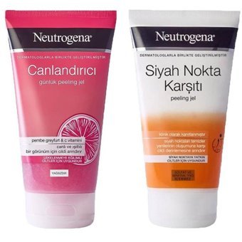 Neutrogene Siyah Nokta Karşıtı Leke Giderici Sıkılaştırıcı Jel Maske Yüz Peelingi 150 ml + Siyah Nokta Karşıtı Peeling Jel 150 ml