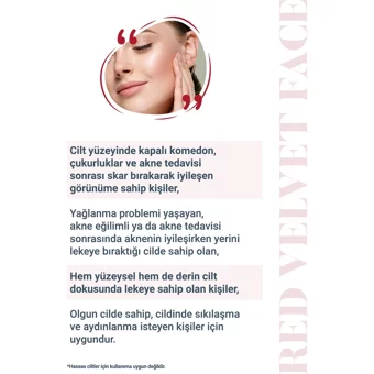 She Vec Red Velvet Siyah Nokta Karşıtı Sıkılaştırıcı Serum Şişe Yüz Peelingi 30 ml