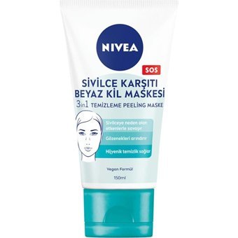 Nivea 3'ü 1 Arada Siyah Nokta Karşıtı Leke Giderici Sıkılaştırıcı Krem Maske Yüz Peelingi 150 ml