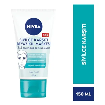 Nivea 3'ü 1 Arada Siyah Nokta Karşıtı Leke Giderici Sıkılaştırıcı Krem Maske Yüz Peelingi 150 ml