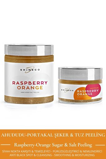 Shineco Ahududu Portakal Siyah Nokta Karşıtı Leke Giderici Sıkılaştırıcı Jel Kavanoz Yüz Peelingi 50 ml + Vücut Spreyi 50 ml