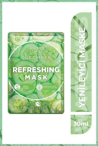 Watsons Fruity Cucumber Refreshing Nemlendiricili Kağıt Yüz Maskesi 3 Adet