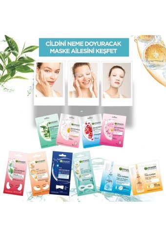 Garnier Nem Bombası Ferahlatıcı Nemlendiricili Kağıt Yüz Maskesi 3x28 gr