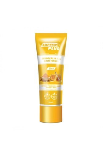 Softto Plus Zerdeçal Bal Özlü Siyah Nokta Karşıtı Leke Giderici Sıkılaştırıcı Krem Maske Yüz Peelingi 100 ml