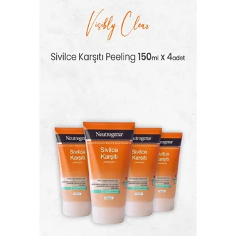 Neutrogena Visibly Clear Leke Giderici Sıkılaştırıcı Jel Tüp Yüz Peelingi 4x150 ml