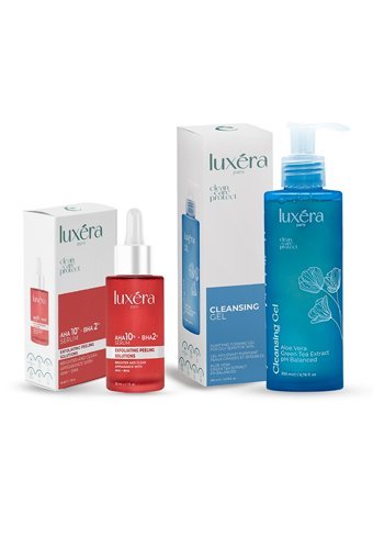 Luxera Paris Leke Giderici Jel Şişe Yüz Peelingi 30 ml + Luxera Temizleme Jeli 200 ml