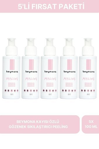 Beymona Kayısılı Siyah Nokta Karşıtı Sıkılaştırıcı Jel Şişe Yüz Peelingi 5x100 ml
