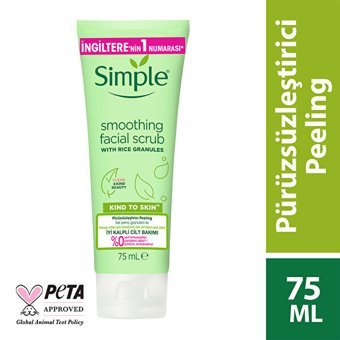 Simple Pirinç Granüllü Siyah Nokta Karşıtı Leke Giderici Sıkılaştırıcı Jel Tüp Yüz Peelingi 75 ml
