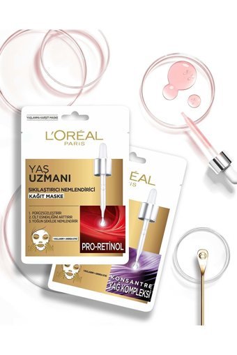 L'Oreal Paris Yaş Uzmanı Sıkılaştırıcı & Nemlendirici Nemlendiricili Soyulabilir Kağıt Yüz Maskesi