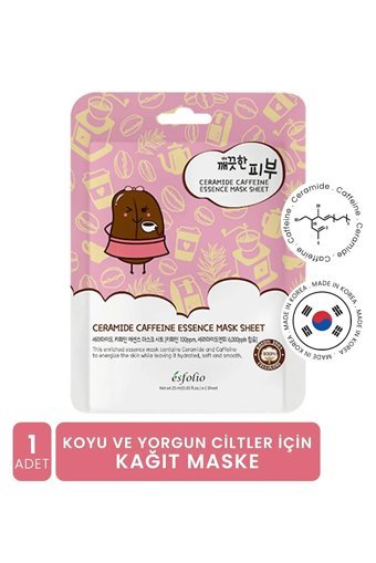 Esfolio Kafein ve Seramid Nemlendiricili Kağıt Yüz Maskesi