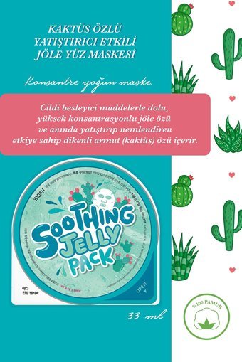 Yadah Soothing Jelly Yatıştırıcı Jöle Aloe Veralı Nemlendiricili Kağıt Yüz Maskesi