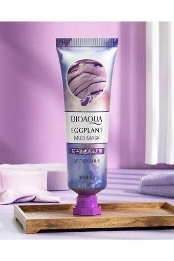 Bioaqua Patlıcanlı Arındırıcı Aydınlatıcı Nemlendirici Killi Nemlendiricili Krem Yüz Maskesi 50 gr