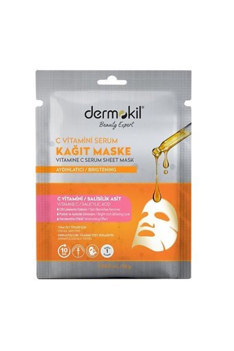 Dermokil C Vitamini Serum Nemlendiricili Kağıt Yüz Maskesi 23 gr