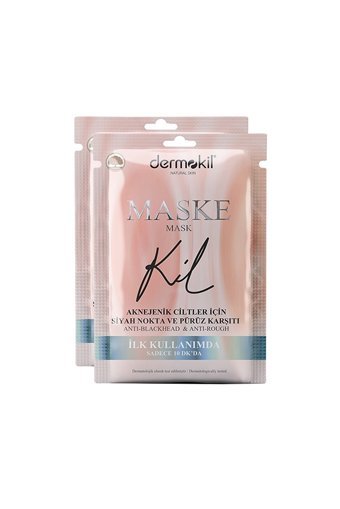 Dermokil Siyah Nokta Ve Sivilcelere Karşı Killi Nemlendiricili Kağıt Yüz Maskesi 2x15 ml
