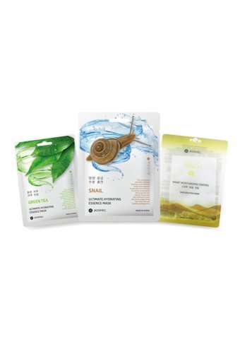 Jkosmec Green Tea-Snail-Solution Snail Nemlendiricili Soyulabilir Kağıt Yüz Maskesi