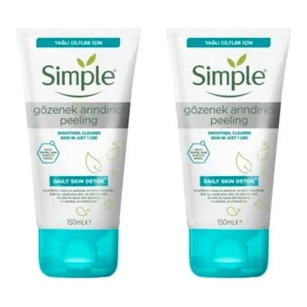Simple Detox Siyah Nokta Karşıtı Krem Tüp Yüz Peelingi 2x150 ml