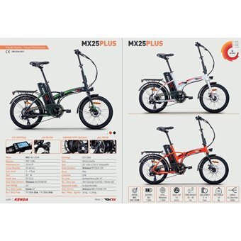 RKS MX25 Plus 250 W 25 Km Menzil 6 Vites Elektrikli Şehir / Tur Bisiklet Kırmızı