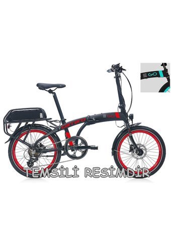 Carraro E-GO 250 W 8 Vites Katlanır Elektrikli Şehir / Tur Bisiklet Siyah Kırmızı