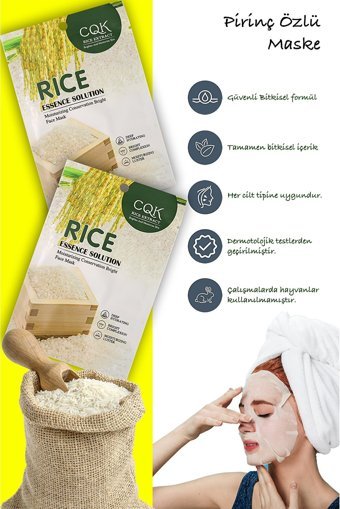 Xolo Pirinç Rice İpek Protein Özlü Ton Eşitleyici Nemlendiricili Kağıt Yüz Maskesi 30 ml