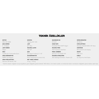 RKS Rd8 250 W 80 Km Menzil 7 Vites Elektrikli Şehir / Tur Bisiklet Siyah Kırmızı
