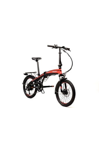 Geotech Fold-up E20 250 W 50 Km Menzil 8 Vites Katlanır Elektrikli Şehir / Tur Bisiklet Siyah Kırmızı
