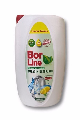 Bor Line Bor Katkılı Limon Kokulu Sıvı El Bulaşık Deterjanı 4x4 lt