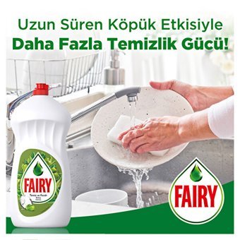 Fairy Temiz ve Ferah Elma Kokulu Sıvı El Bulaşık Deterjanı 1.5 lt
