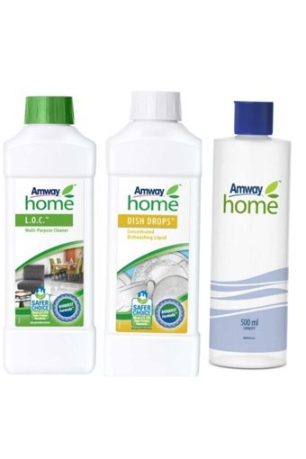 Amway Home Dish Drops Aleo Vera Kokulu Organik Sıvı El Bulaşık Deterjanı 1 lt + Konsantre Sıvı Bulaşık Deterjanı 1 lt + Özel Kapaklı Şişe