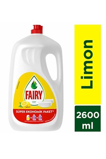 Fairy Süper Ekonomik Limon Kokulu Sıvı El Bulaşık Deterjanı 6x2600 ml