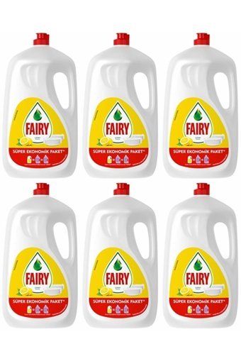 Fairy Süper Ekonomik Limon Kokulu Sıvı El Bulaşık Deterjanı 6x2600 ml
