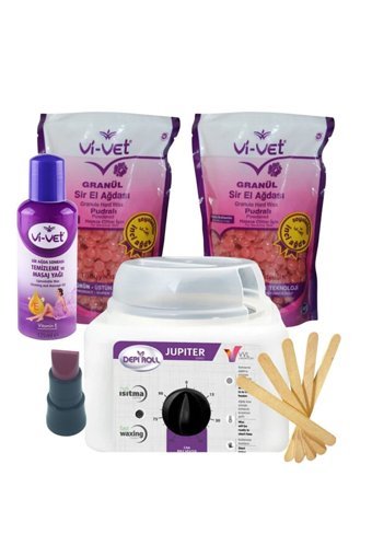 Depiroll Depiroll 1+1 Boncuk Ağda Makinesi + 2xBoncuklu Ağda + Spatula + Temizleme Yağı