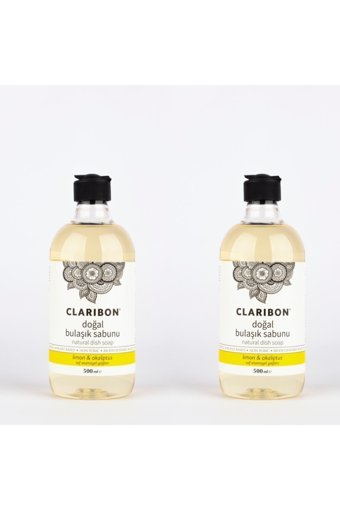 Claribon Doğal Limon & Okaliptus Kokulu Organik Sıvı El Bulaşık Deterjanı 2x500 ml