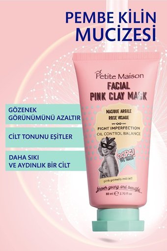 Petite Maison Pembe Kil Killi Nemlendiricili Krem Yüz Maskesi 80 ml
