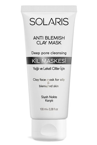 Solaris Yağlı Ve Lekeli Ciltler İçi Killi Nemlendiricili Krem Yüz Maskesi 100 ml
