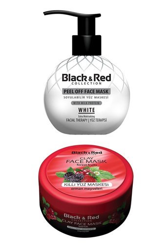 Black & Red Beyaz+Orman Meyveli Killi Soyulabilir Krem Yüz Maskesi 250 ml+400 gr
