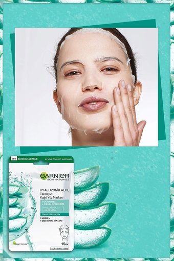 Garnier Tazeleyici Aloe Veralı Nemlendiricili Kağıt Yüz Maskesi 3x28 gr
