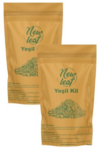 Newleaf Yeşil Kil Killi Nemlendiricili Toz Yüz Maskesi 2x500 gr