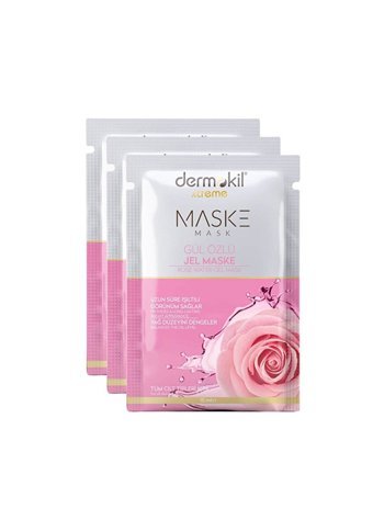 Dermokil Gül Özlü Aloe Veralı Nemlendiricili Jel Yüz Maskesi 3x15 ml