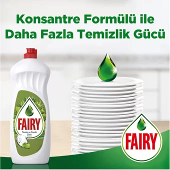 Fairy Temiz ve Ferah Elma Kokulu Sıvı El Bulaşık Deterjanı 2x1.35 lt