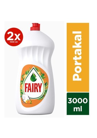 Fairy Temiz ve Ferah Portakal Kokulu Sıvı El Bulaşık Deterjanı 2x1.5 lt