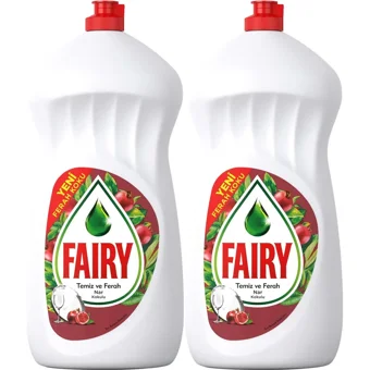 Fairy Temiz ve Ferah Nar Kokulu Sıvı El Bulaşık Deterjanı 2x1.5 lt