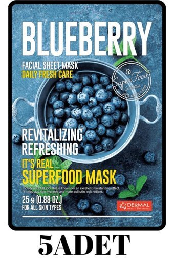 Dermal Superfood Yaban Mersini Nemlendiricili Kağıt Yüz Maskesi 23 gr