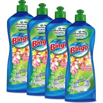 Bingo Çiçeklerin Işıltısı Çiçeksi Kokulu Sıvı El Bulaşık Deterjanı 4x675 ml
