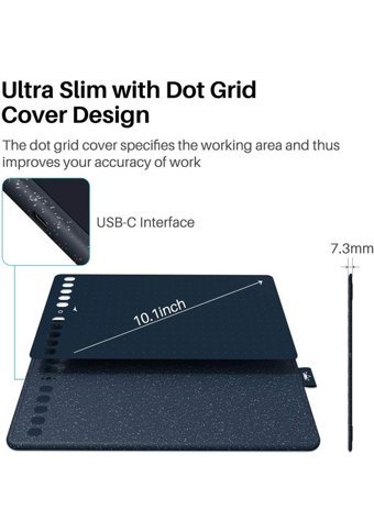 Huion HS611 12 inç Ekranlı Kalemli Kablolu Grafik Tablet Mavi