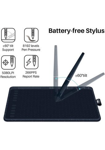 Huion HS611 12 inç Ekranlı Kalemli Kablolu Grafik Tablet Mavi