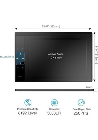 Veikk A30 11.6 inç Ekranlı Kalemli Kablolu Grafik Tablet Kırmızı