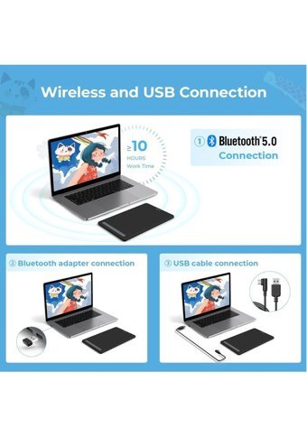 Xp Pen Deco LW 11.7 inç Ekranlı Bluetoothlu Kalemli Kablosuz Grafik Tablet Siyah