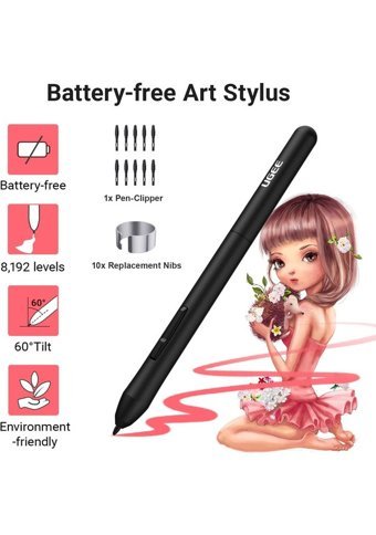 Ugee S640W V4 7.5 inç Ekranlı Kalemli Kablolu Grafik Tablet Siyah