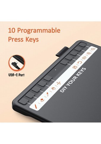 Ugee S640W 7.5 inç Ekranlı Kalemli Kablolu Grafik Tablet Siyah