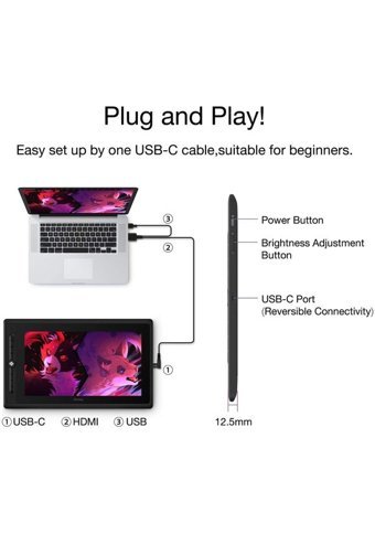 Artisul D16 PRO 15.6 inç Ekranlı Kalemli FULL HD Kablolu Grafik Tablet Siyah